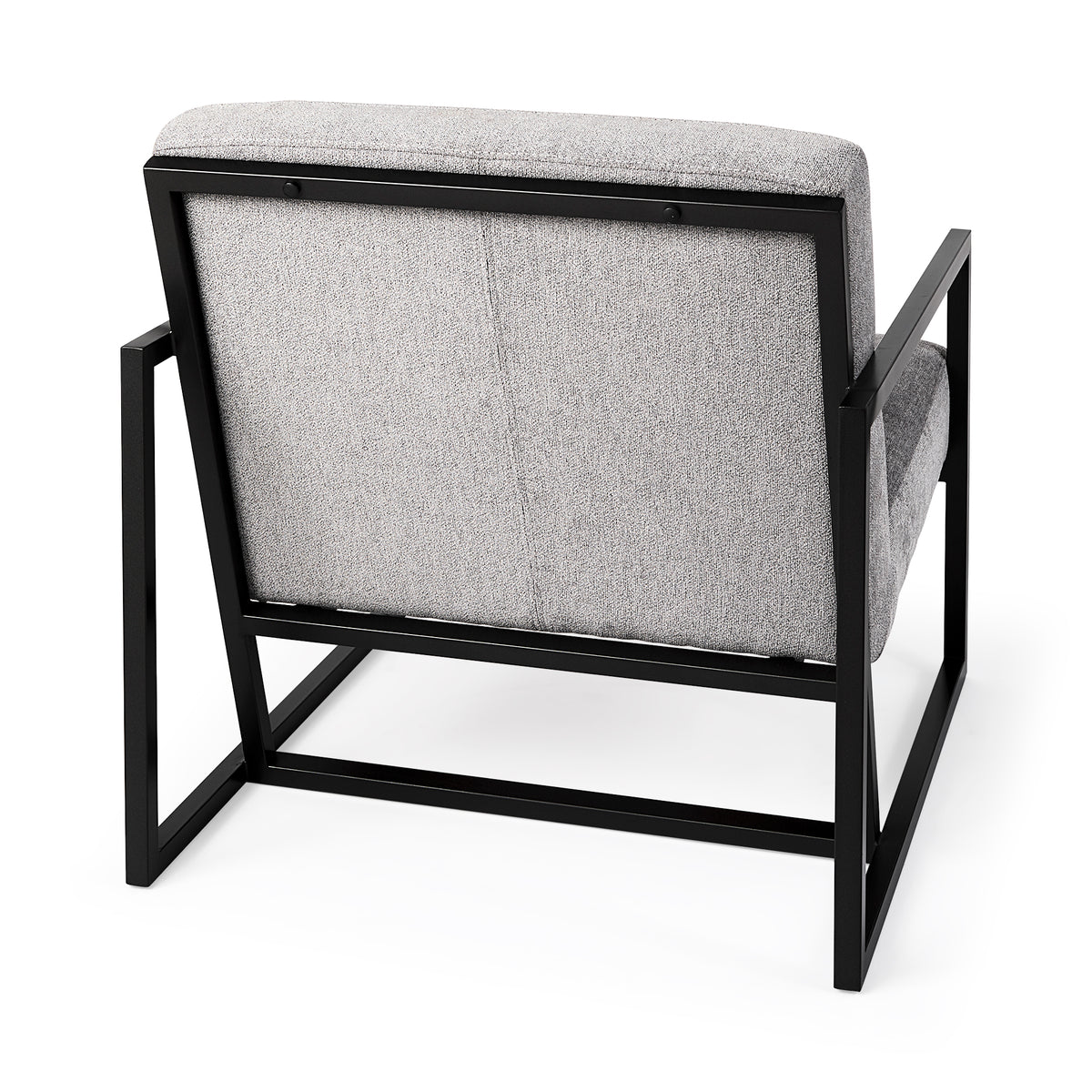 Armelle Accent Chair - Gray Fabric Black Metal Frame-Accent Chairs-DECOROLALA