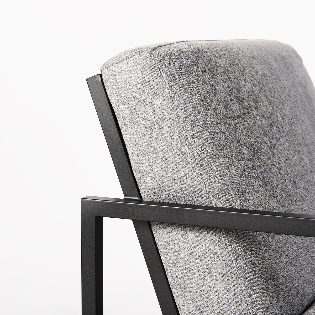 Armelle Accent Chair - Gray Fabric Black Metal Frame-Accent Chairs-DECOROLALA
