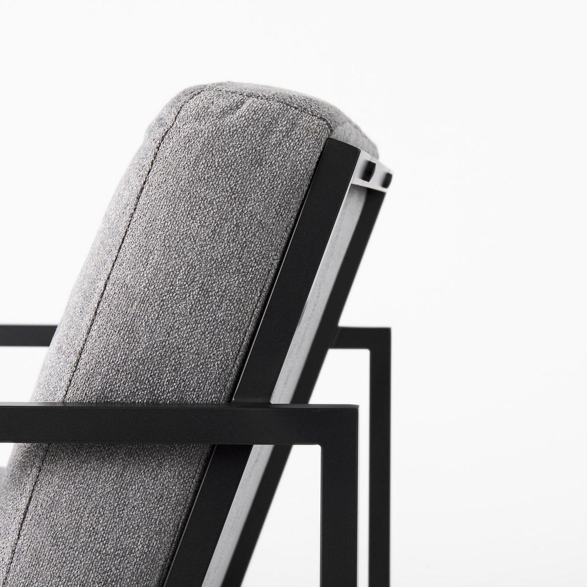 Armelle Accent Chair - Gray Fabric Black Metal Frame-Accent Chairs-DECOROLALA