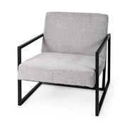 Armelle Accent Chair - Gray Fabric Black Metal Frame-Accent Chairs-DECOROLALA