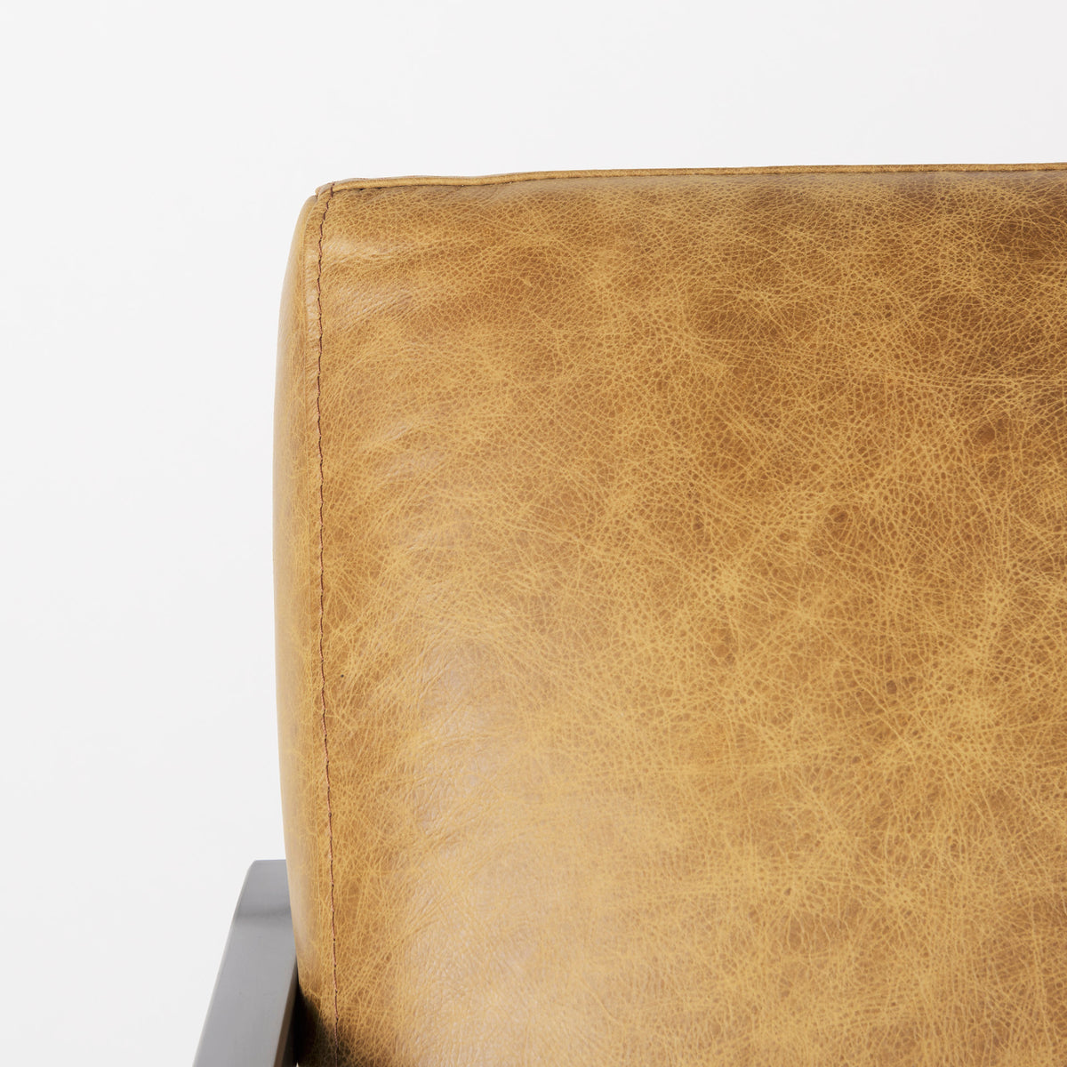 Armelle II Accent Chair - Brown Leather Gray Metal Frame-Accent Chairs-DECOROLALA