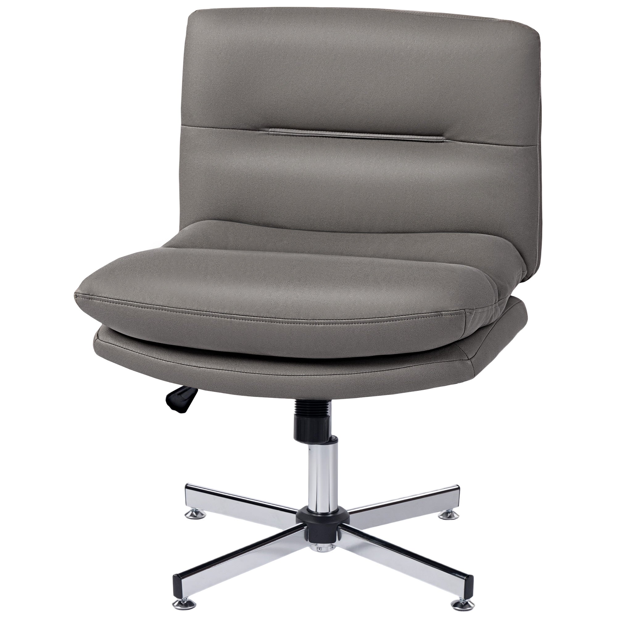 Armless Criss Cross Office Chair - Grey Microfiber-Office Products > Office Furniture > Office Chairs > Task Chairs-DECOROLALA