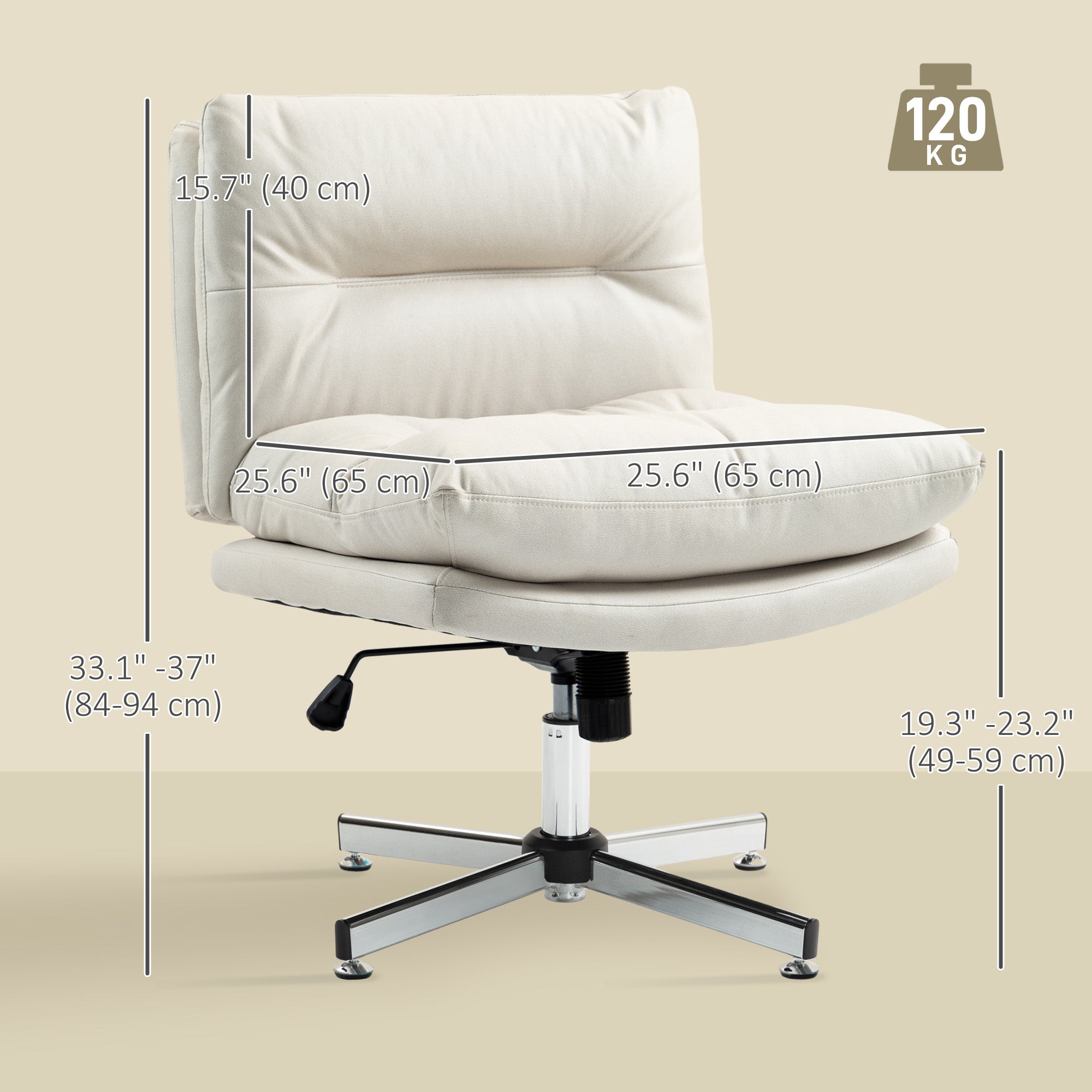 Armless Criss Cross Office Chair - Light Grey Microfiber-Office Products > Office Furniture > Office Chairs > Task Chairs-DECOROLALA
