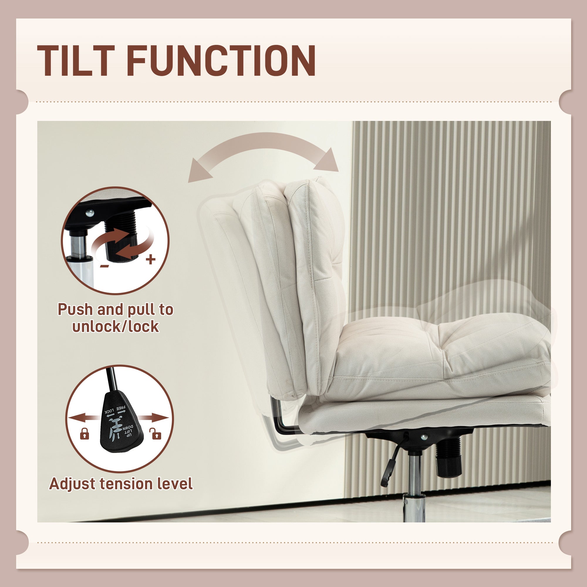 Armless Criss Cross Office Chair - Light Grey Microfiber-Office Products > Office Furniture > Office Chairs > Task Chairs-DECOROLALA