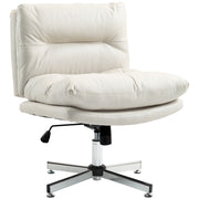 Armless Criss Cross Office Chair - Light Grey Microfiber-Office Products > Office Furniture > Office Chairs > Task Chairs-DECOROLALA