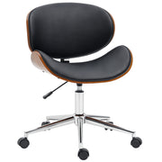 Armless Office Chair - Black Faux Leather & Bentwood-Office Products > Office Furniture > Office Chairs > Task Chairs-DECOROLALA