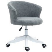Armless Office Chair - Grey Teddy Fleece Swivel Desk Chair-Office Products > Office Furniture > Office Chairs-DECOROLALA