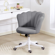Armless Swivel Office Chair - Grey Velvet Lotus Design-Task Chairs-DECOROLALA