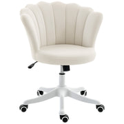 Armless Velvet Office Chair - Lotus Swivel Desk Chair, Cream-Office Products > Office Furniture > Office Chairs > Task Chairs-DECOROLALA