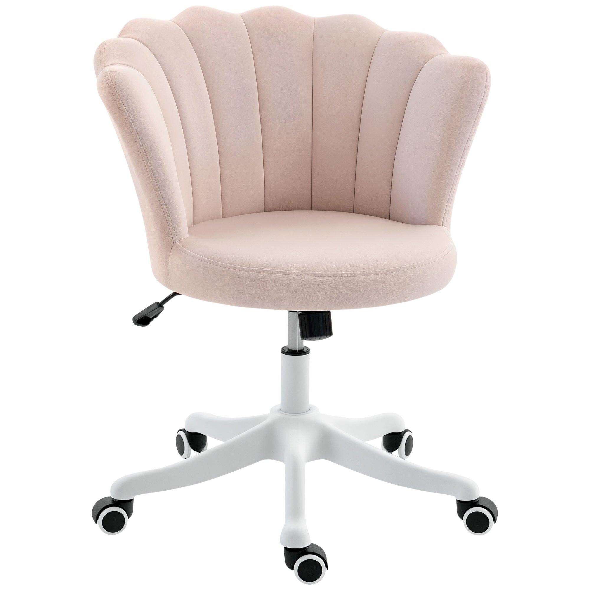 Armless Velvet Office Chair - Pink Lotus Swivel Desk Chair-Office Products > Office Furniture > Office Chairs > Task Chairs-DECOROLALA
