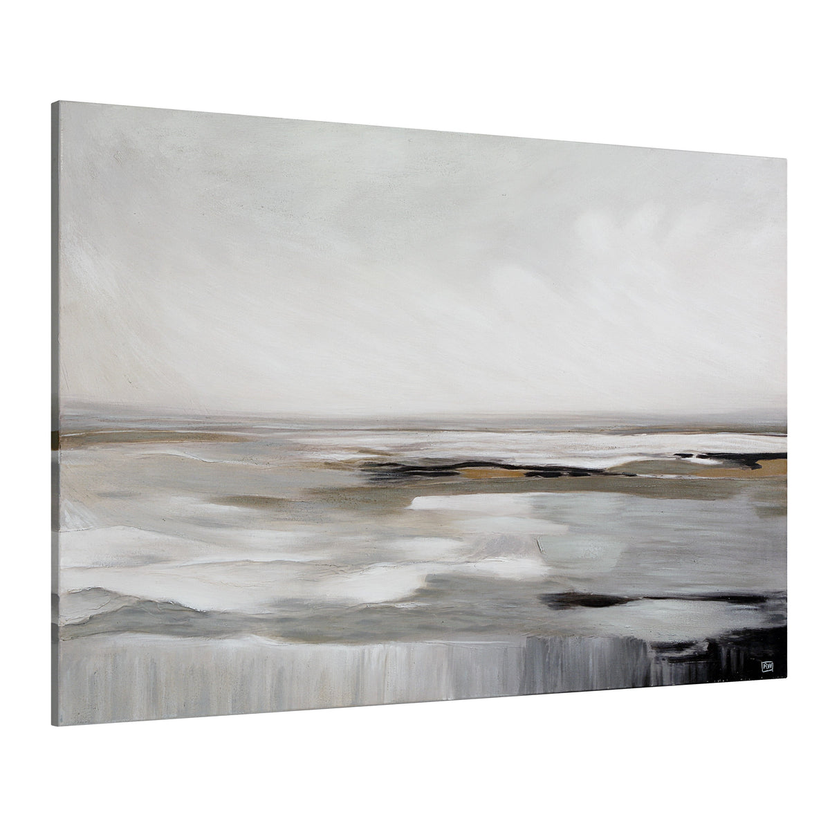 Arnar 40" H x 60" W Canvas Art, Grey-Canvas Prints-DECOROLALA