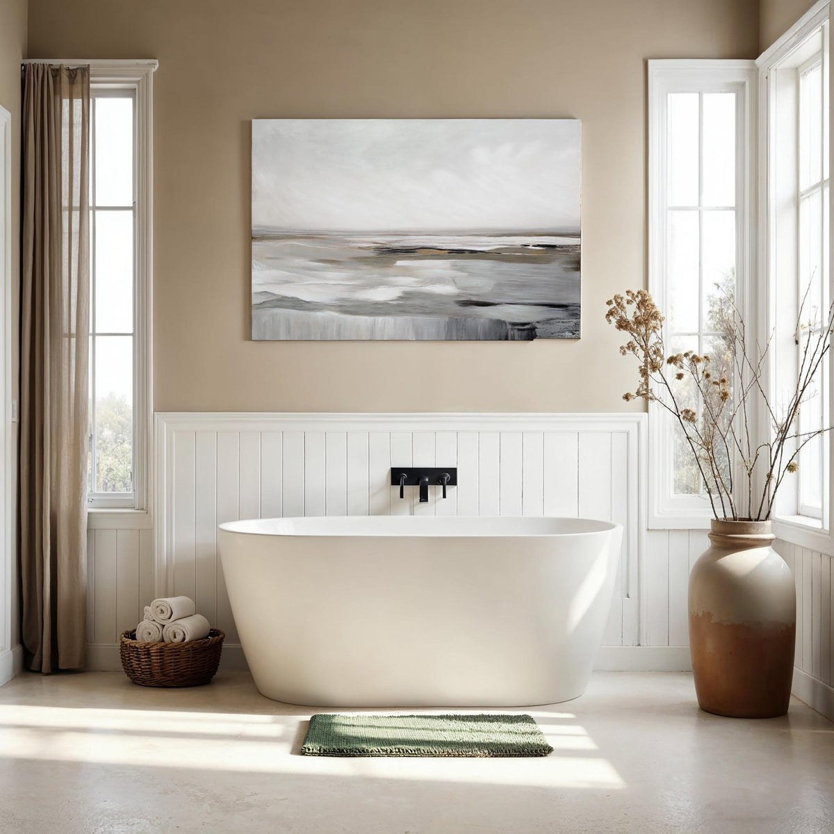 Arnar 40" H x 60" W Canvas Art, Grey-Canvas Prints-DECOROLALA