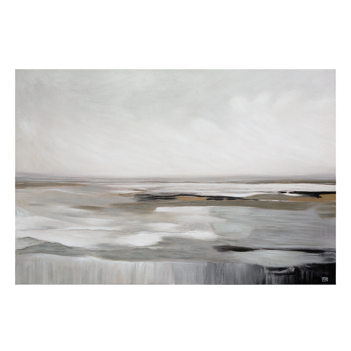 Arnar 40" H x 60" W Canvas Art, Grey-Canvas Prints-DECOROLALA