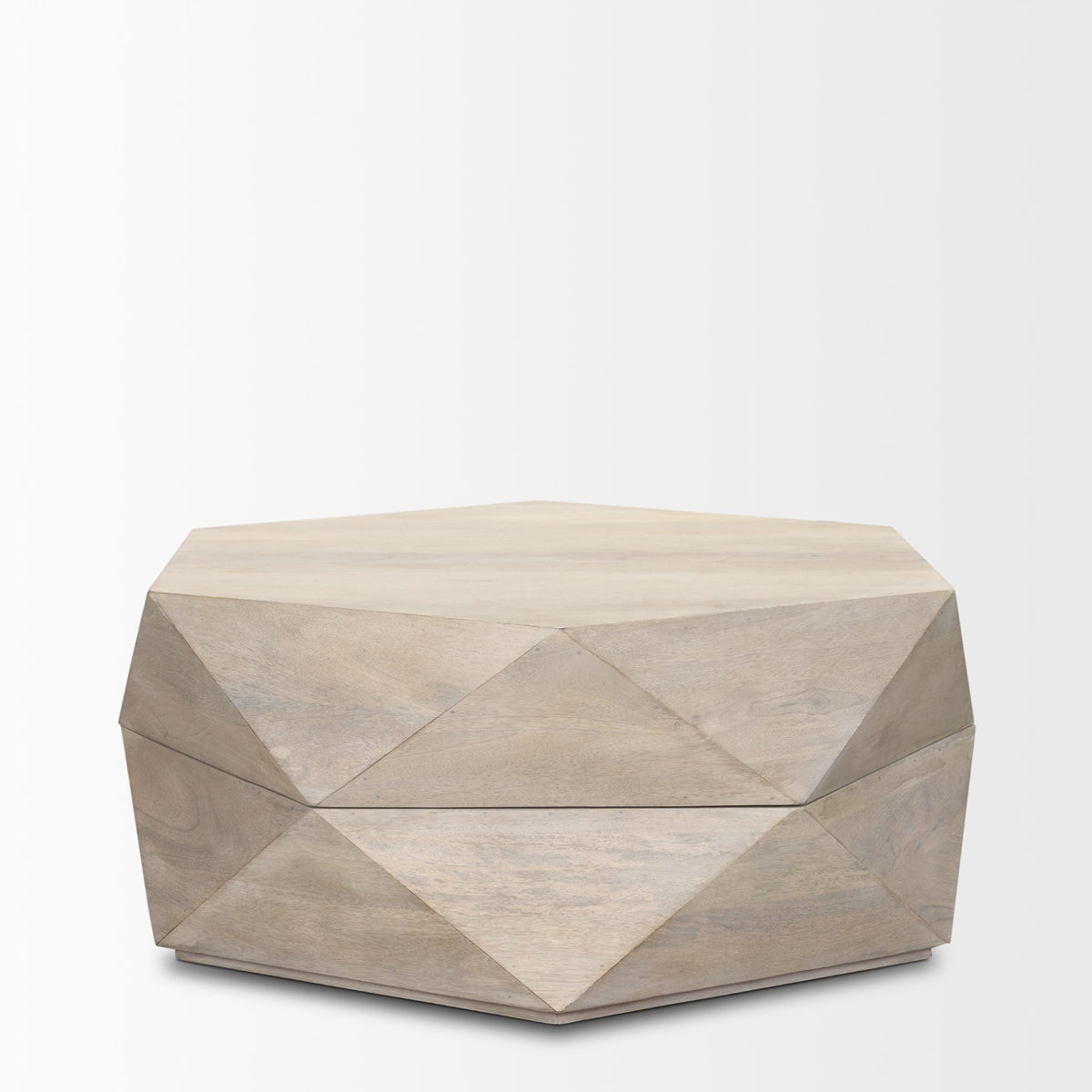 Arreto 36" Hexagonal Hinged Solid Wood Top and Base Coffee Table-Coffee Tables-DECOROLALA