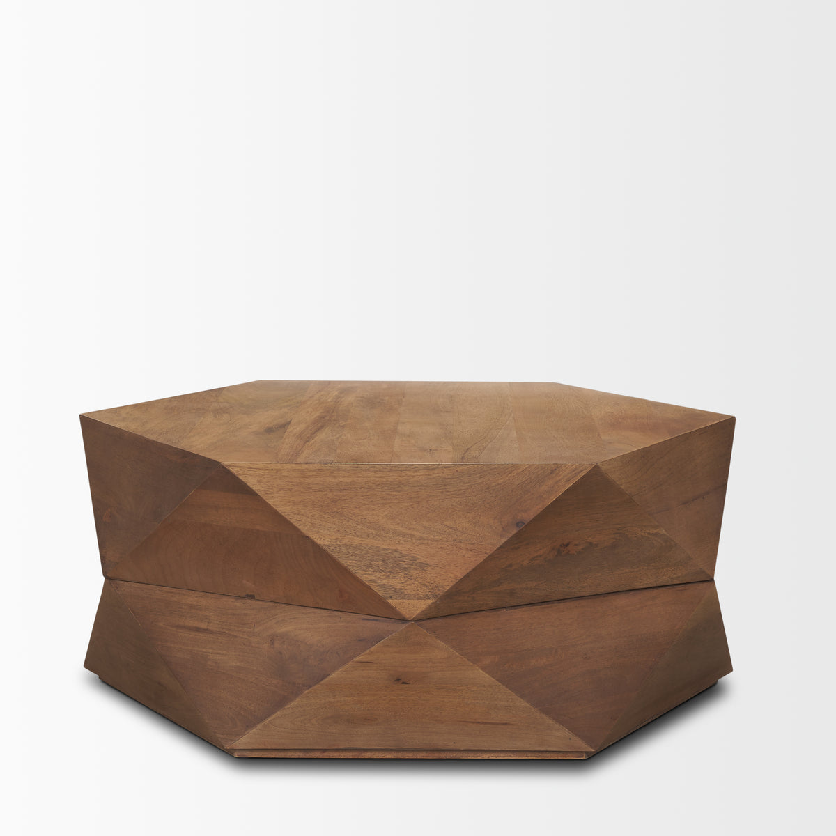 Arreto 36" Hexagonal Hinged Solid Wood Top and Base Coffee Table-Coffee Tables-DECOROLALA