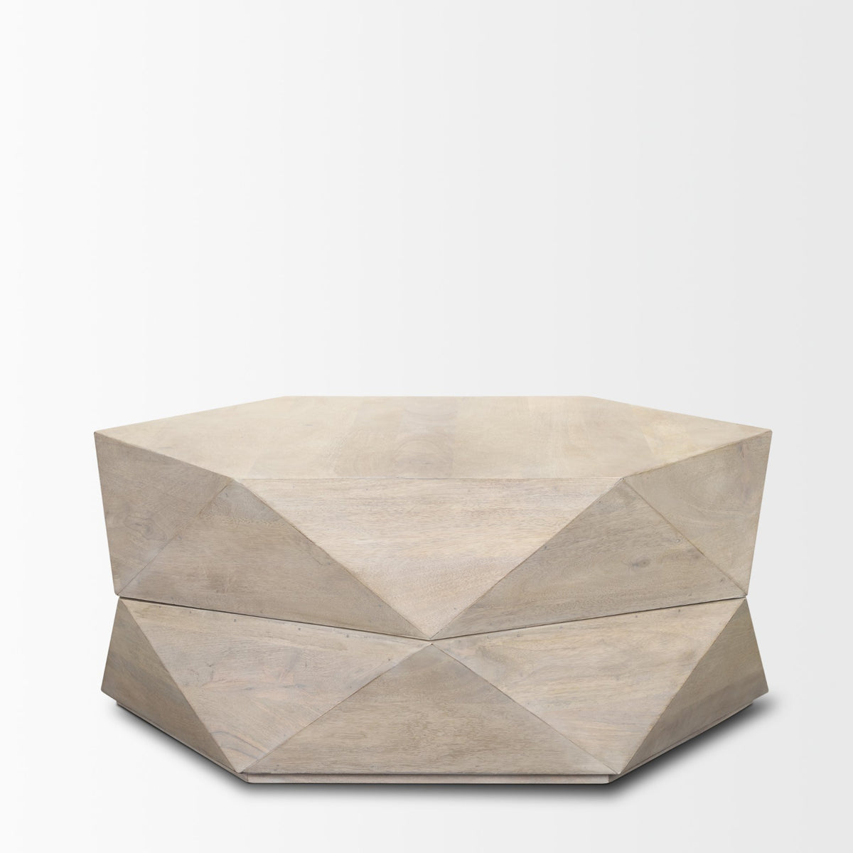 Arreto 36" Hexagonal Hinged Solid Wood Top and Base Coffee Table-Coffee Tables-DECOROLALA