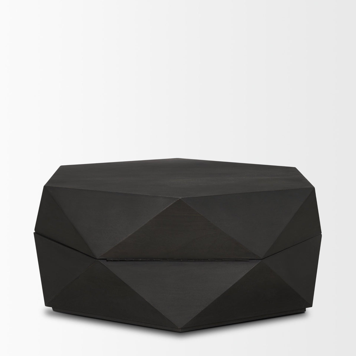 Arreto 36" Hexagonal Hinged Solid Wood Top and Base Coffee Table-Coffee Tables-DECOROLALA