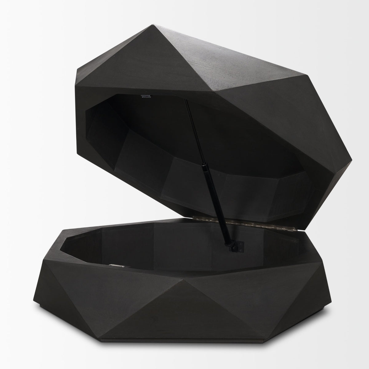 Arreto 36" Hexagonal Hinged Solid Wood Top and Base Coffee Table-Coffee Tables-DECOROLALA