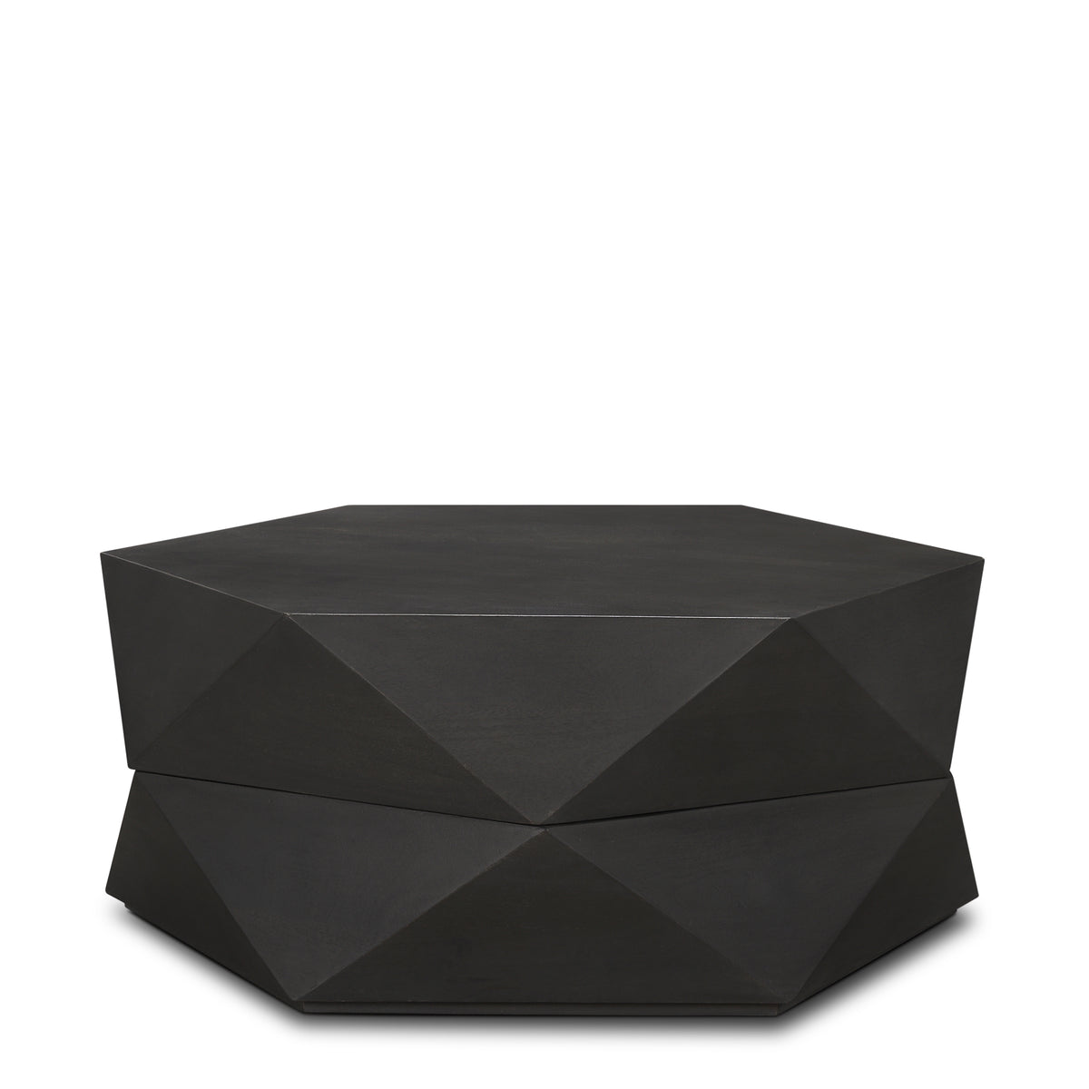 Arreto 36" Hexagonal Hinged Solid Wood Top and Base Coffee Table-Coffee Tables-DECOROLALA