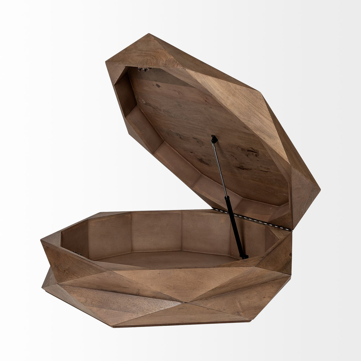 Arreto 48" Hexagonal Hinged Solid Wood Top and Base Coffee Table-Coffee Tables-DECOROLALA