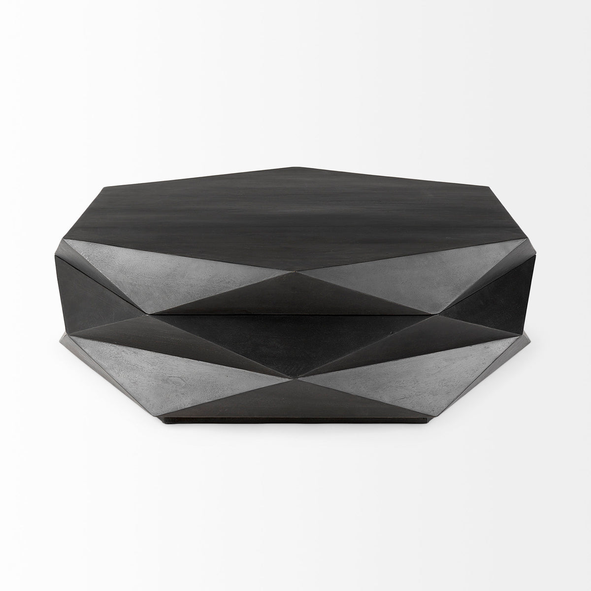 Arreto 48" Hexagonal Hinged Solid Wood Top and Base Coffee Table-Coffee Tables-DECOROLALA