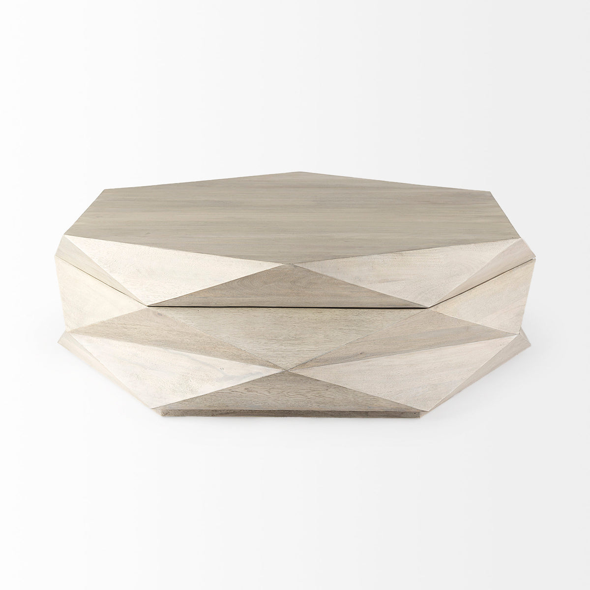 Arreto 48" Hexagonal Hinged Solid Wood Top and Base Coffee Table-Coffee Tables-DECOROLALA
