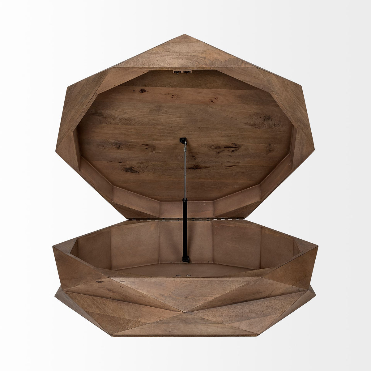 Arreto 48" Hexagonal Hinged Solid Wood Top and Base Coffee Table-Coffee Tables-DECOROLALA
