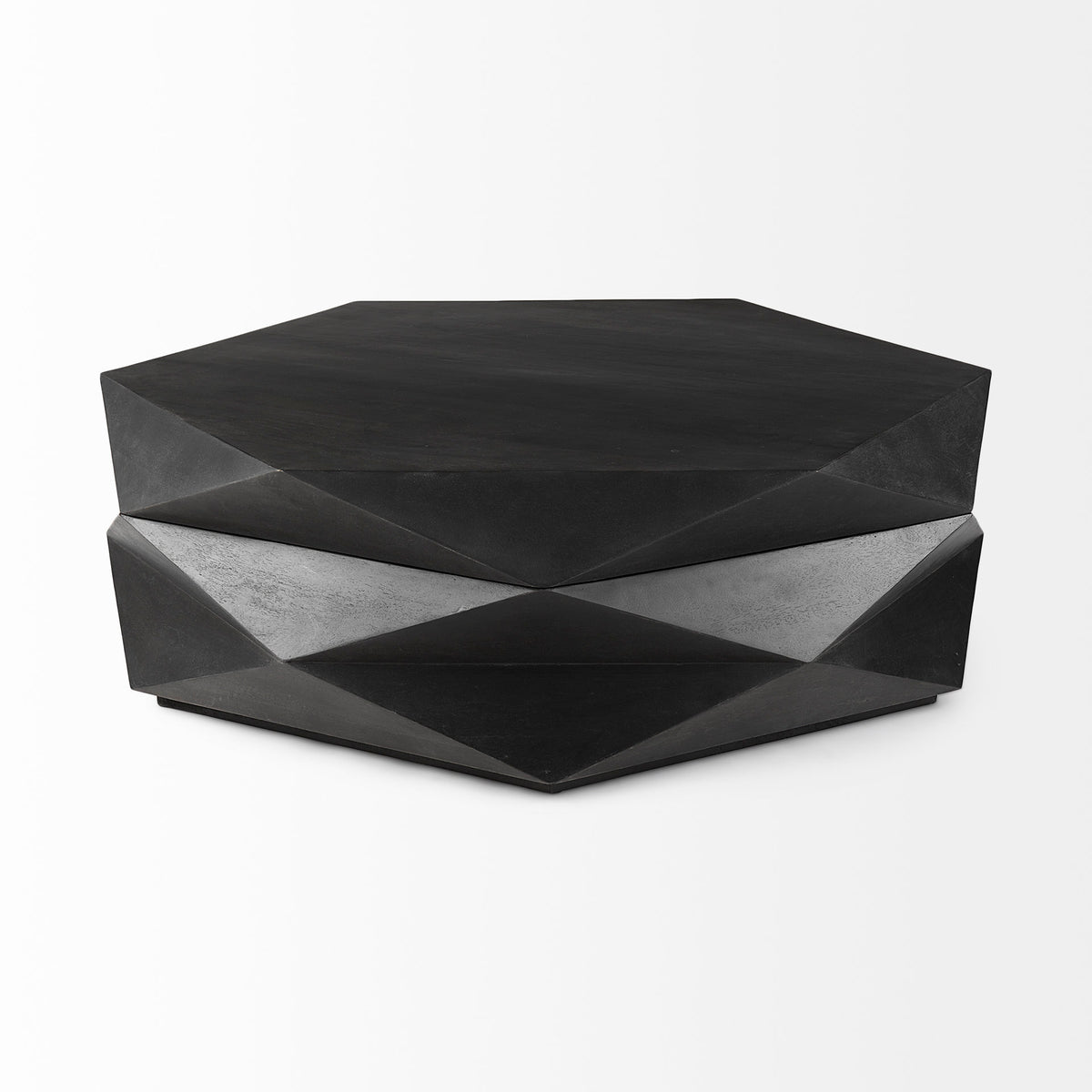Arreto 48" Hexagonal Hinged Solid Wood Top and Base Coffee Table-Coffee Tables-DECOROLALA