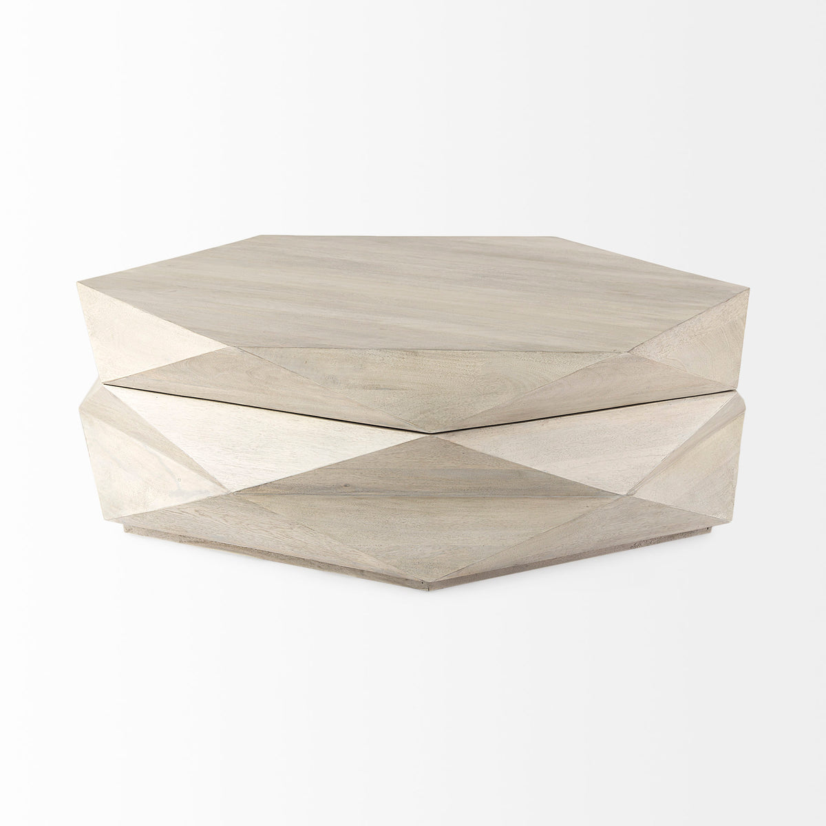 Arreto 48" Hexagonal Hinged Solid Wood Top and Base Coffee Table-Coffee Tables-DECOROLALA