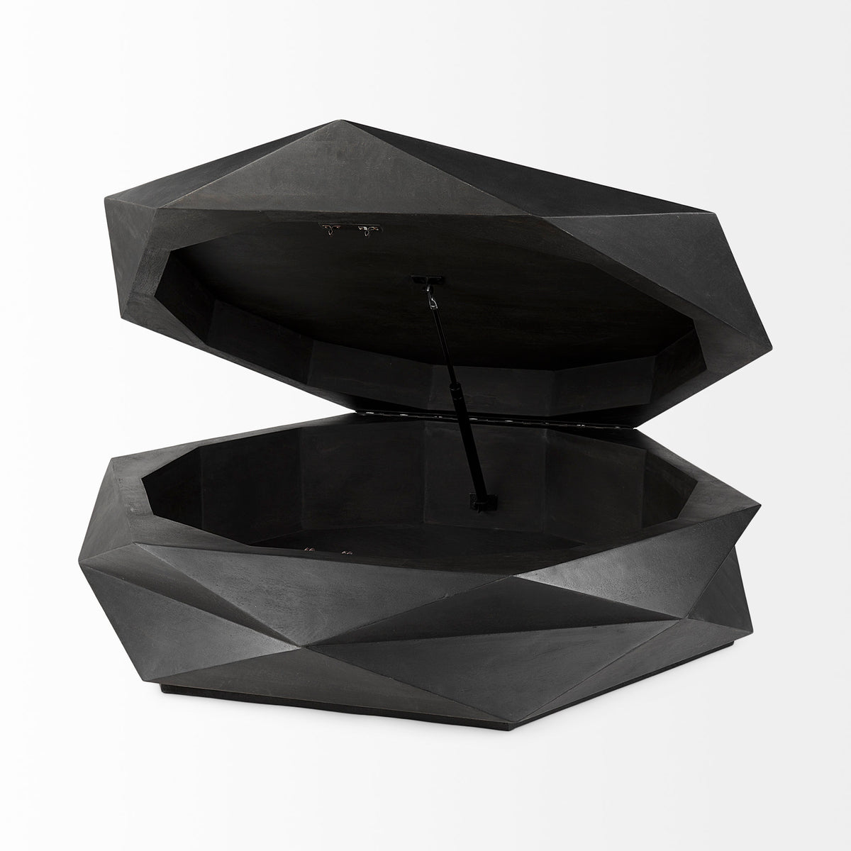 Arreto 48" Hexagonal Hinged Solid Wood Top and Base Coffee Table-Coffee Tables-DECOROLALA