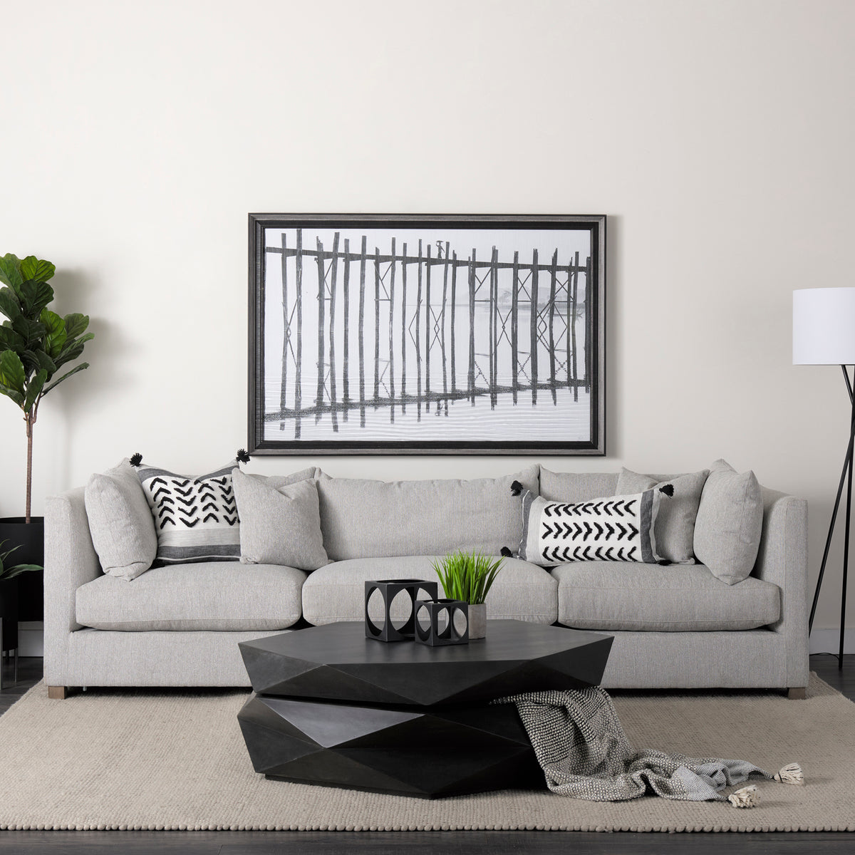 Arreto 48" Hexagonal Hinged Solid Wood Top and Base Coffee Table-Coffee Tables-DECOROLALA