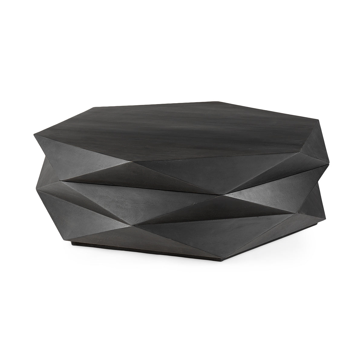 Arreto 48" Hexagonal Hinged Solid Wood Top and Base Coffee Table-Coffee Tables-DECOROLALA