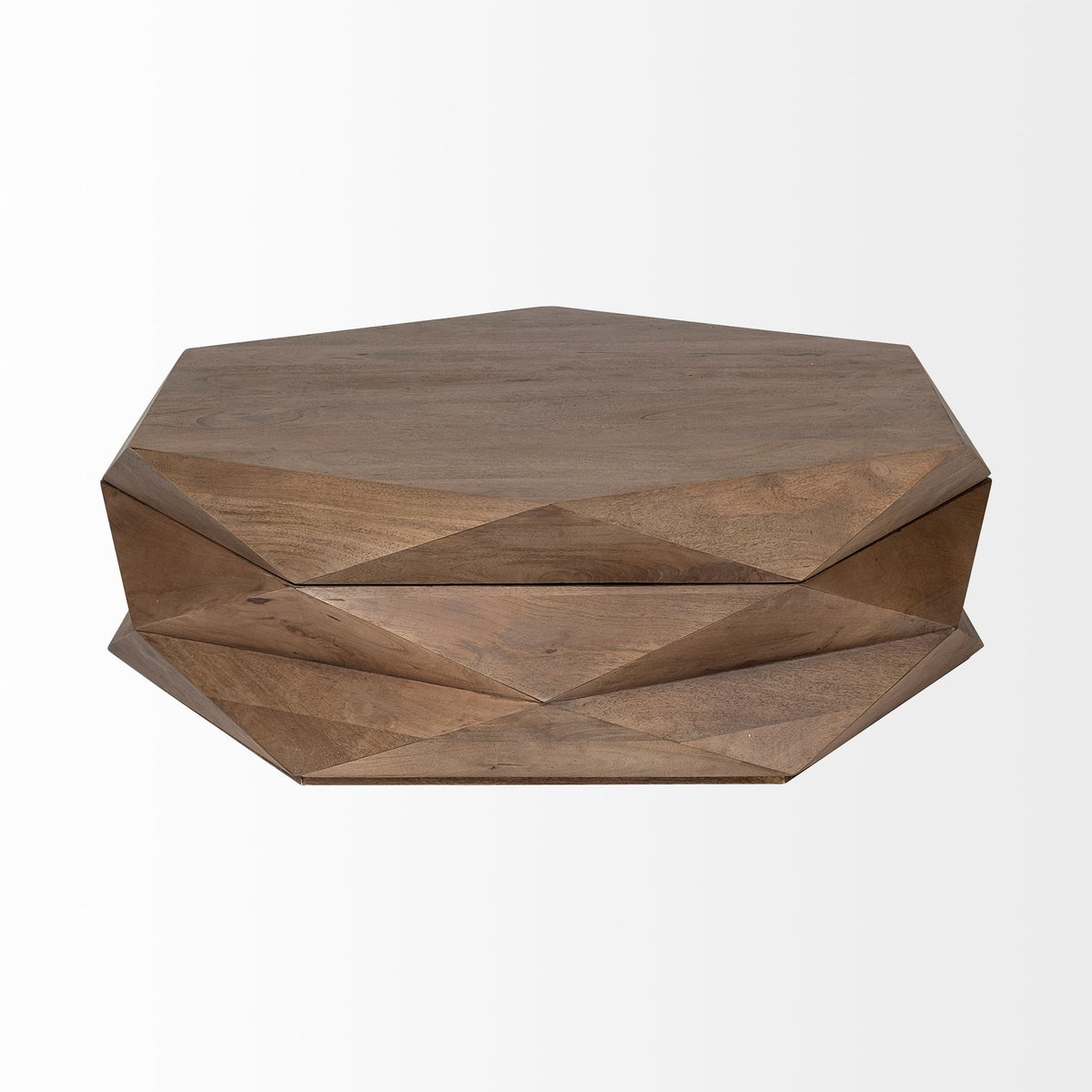 Arreto 48" Hexagonal Hinged Solid Wood Top and Base Coffee Table-Coffee Tables-DECOROLALA