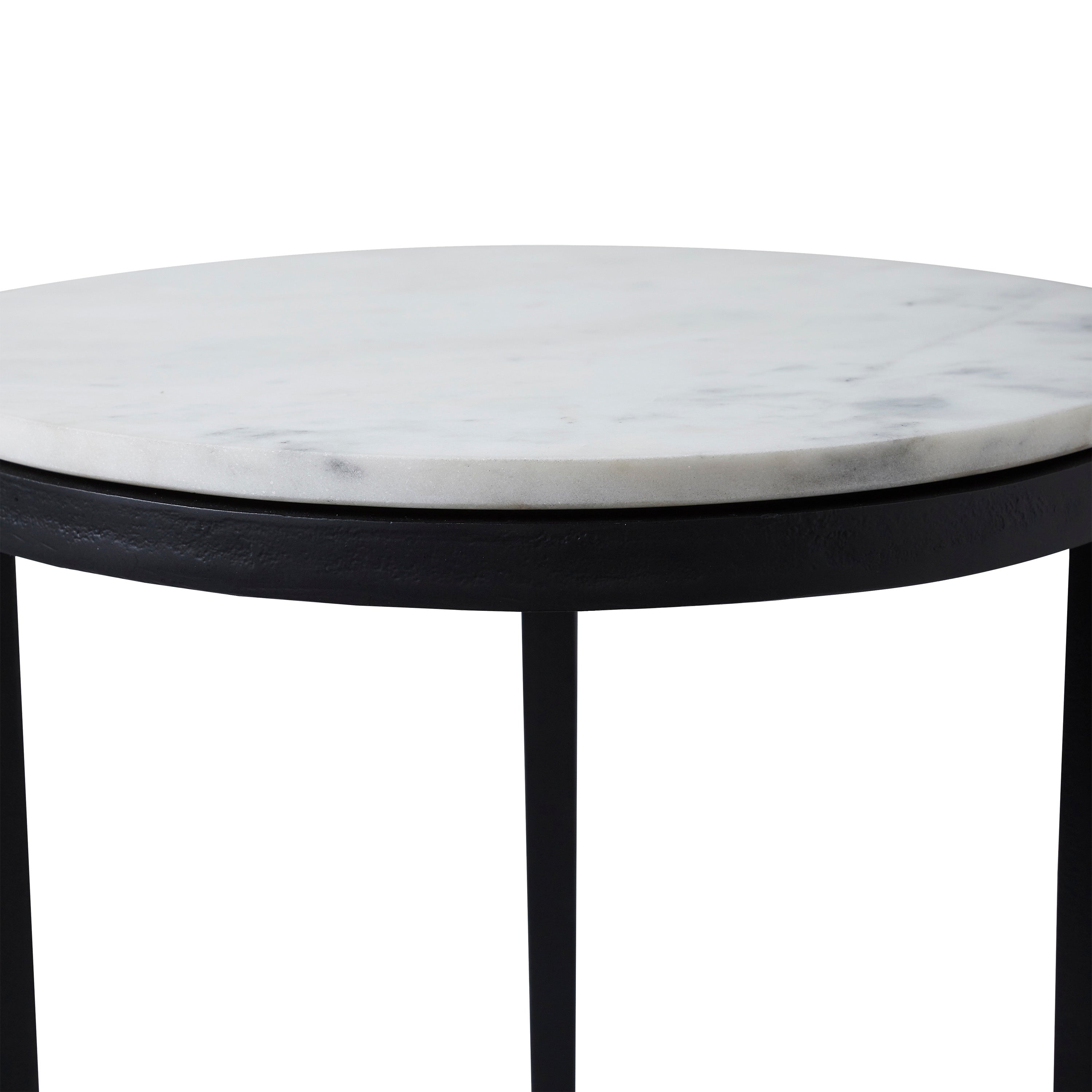 Arryn Indoor Cast Aluminum Side Table, Black-End Table-DECOROLALA