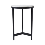 Arryn Indoor Cast Aluminum Side Table, Black-End Table-DECOROLALA