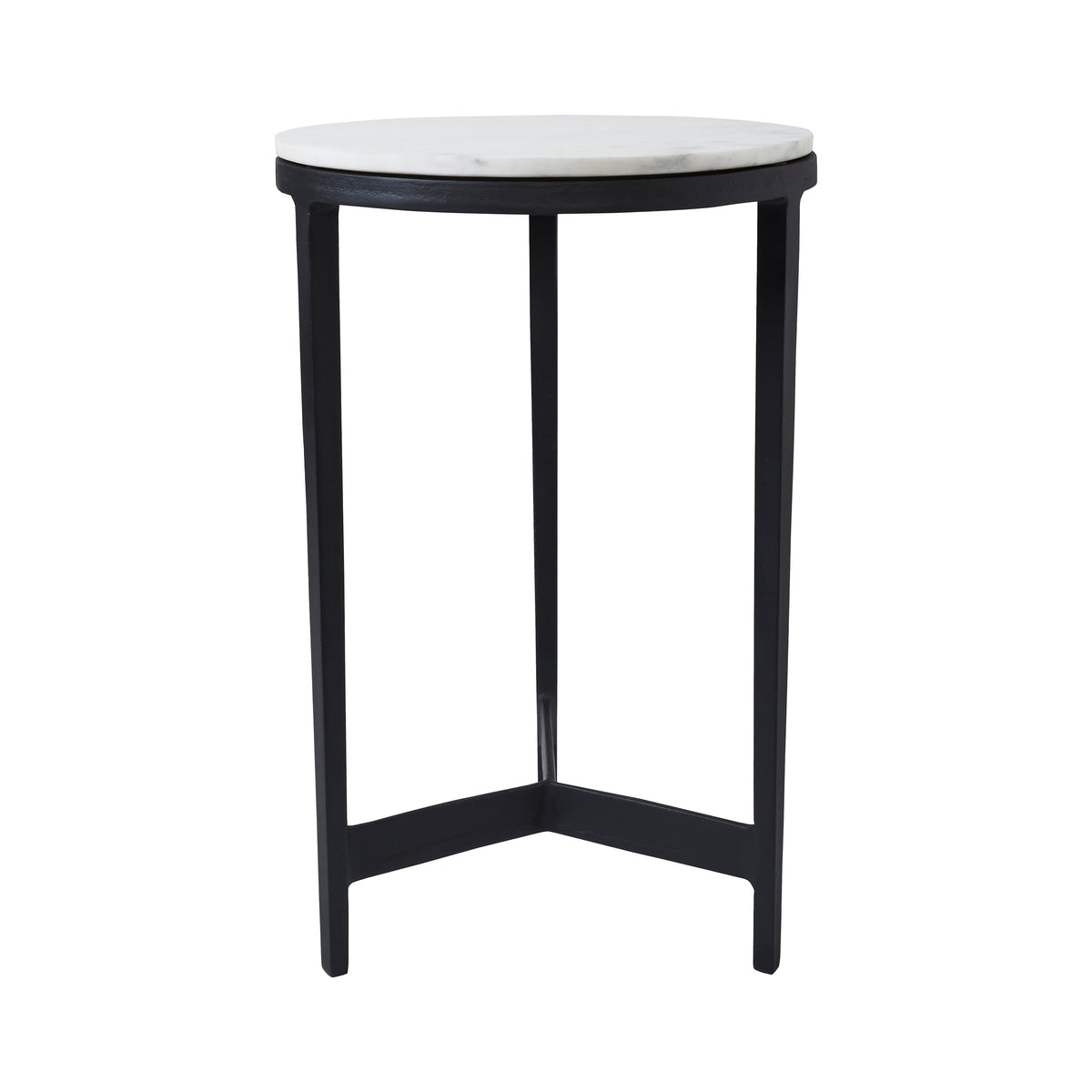 Arryn Indoor Cast Aluminum Side Table, Black-End Tables-DECOROLALA