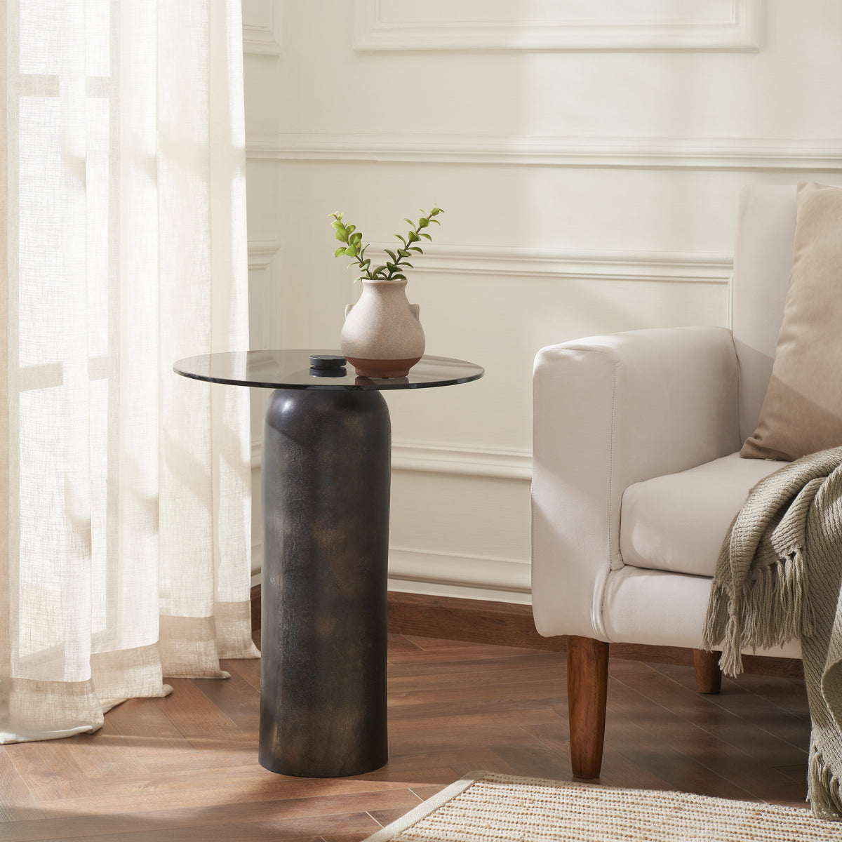 Arta 23" Height Table, Black-Table-DECOROLALA