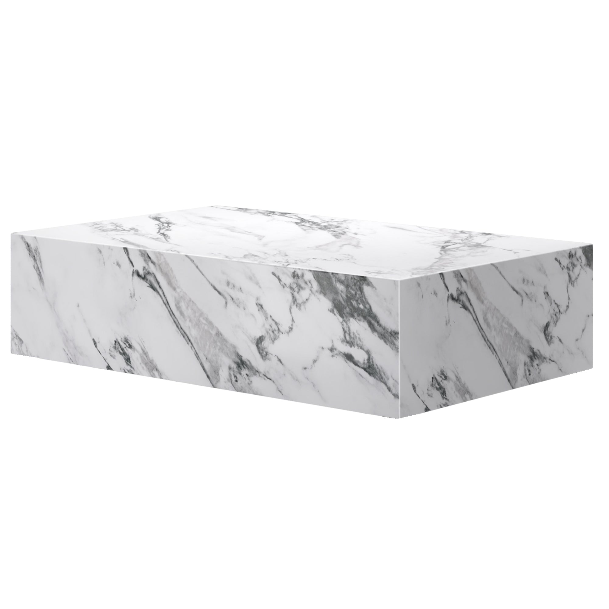 Artemis Coffee Table - Bulgari White Marble Finish-DECOROLALA