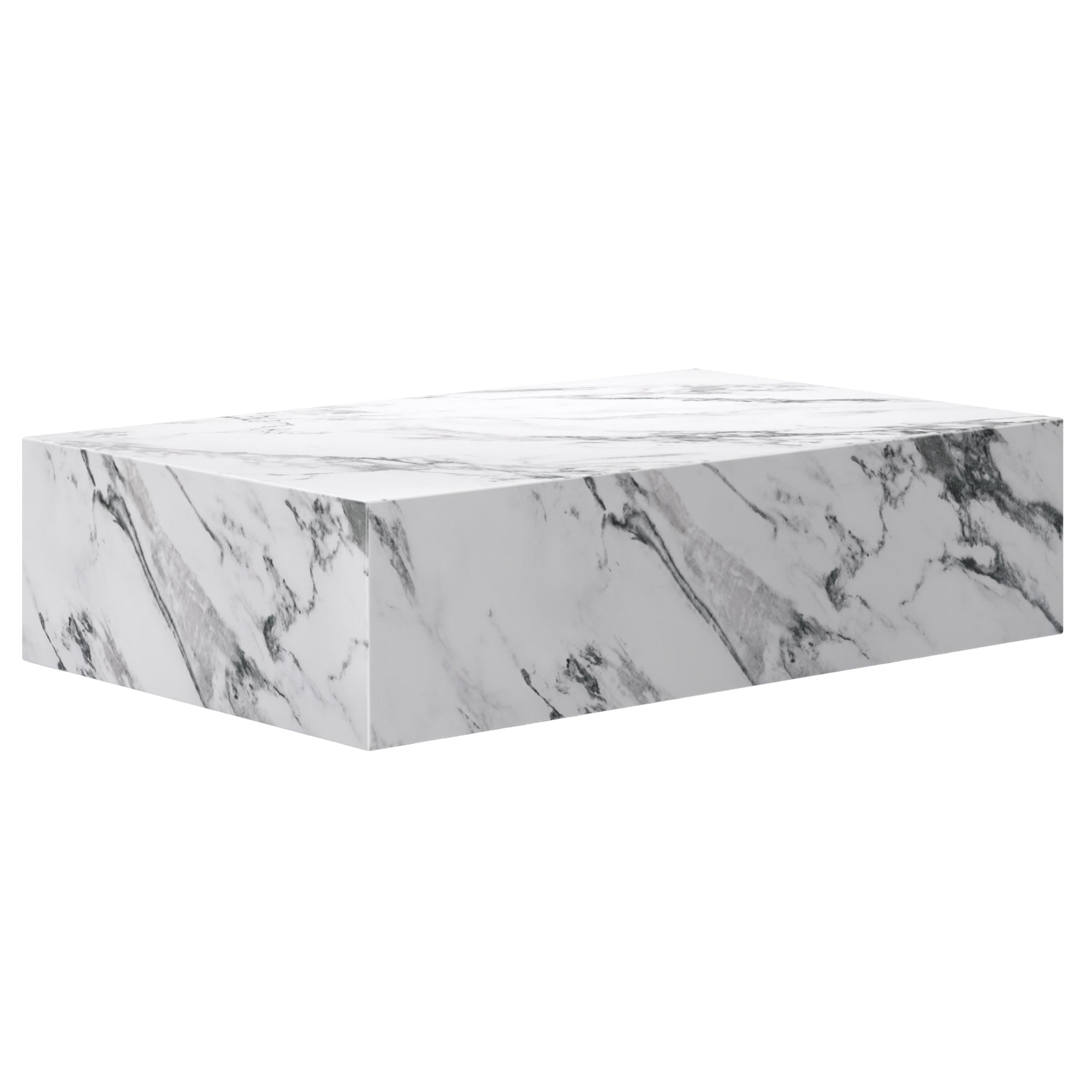 Artemis Coffee Table - Bulgari White Marble Finish-DECOROLALA