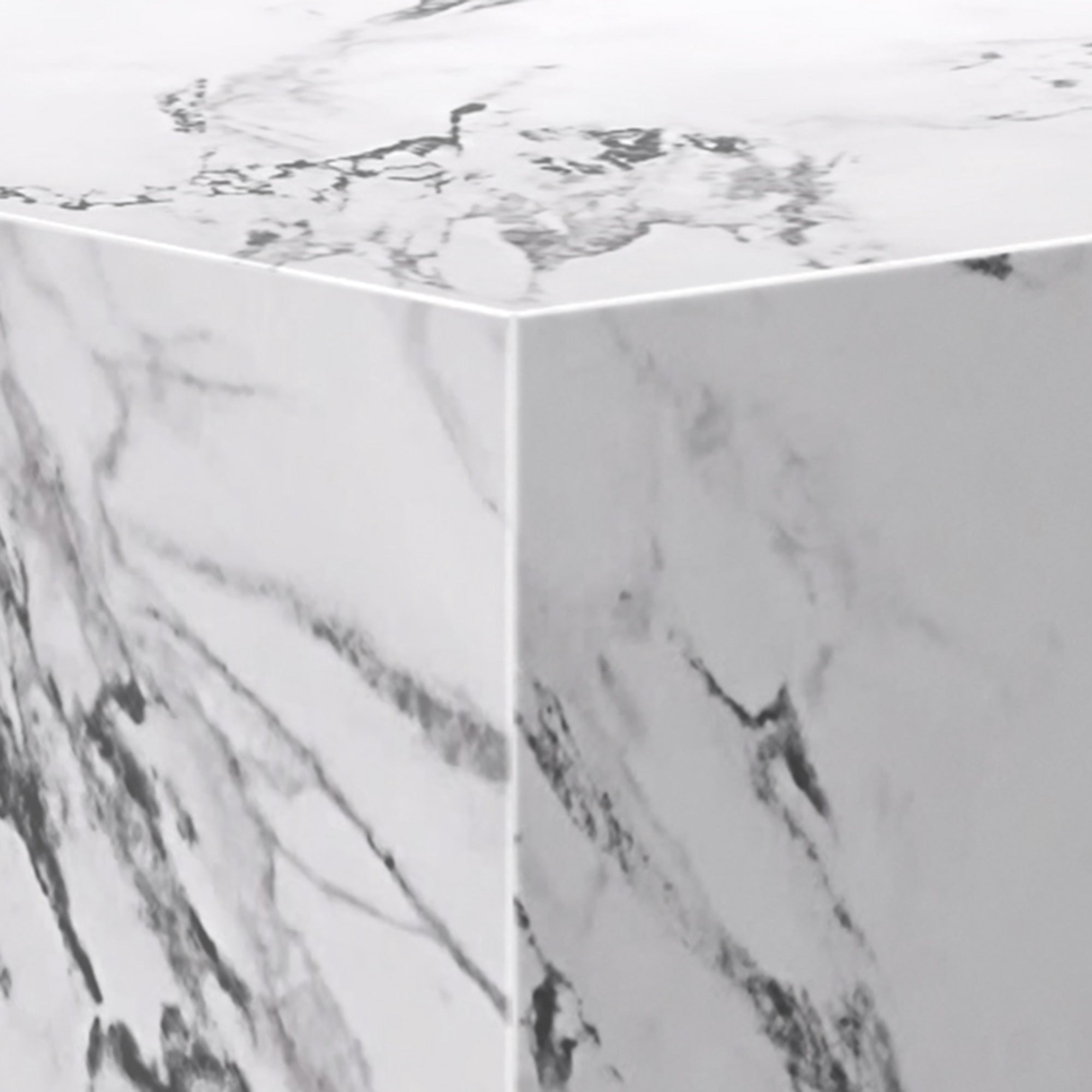 Artemis Square Side Table - Bulgari White Marble Finish-DECOROLALA