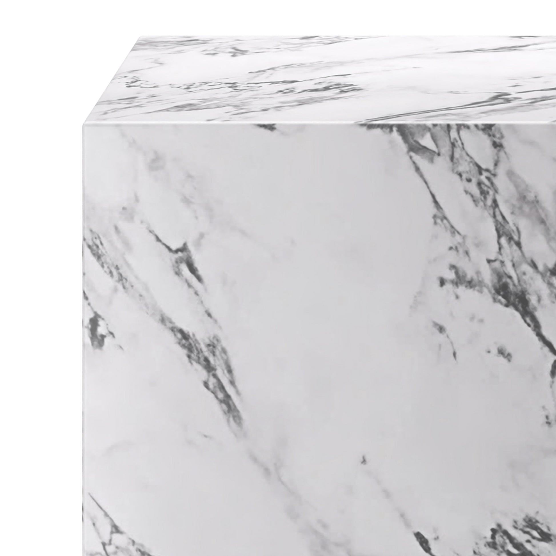 Artemis Square Side Table - Bulgari White Marble Finish-DECOROLALA