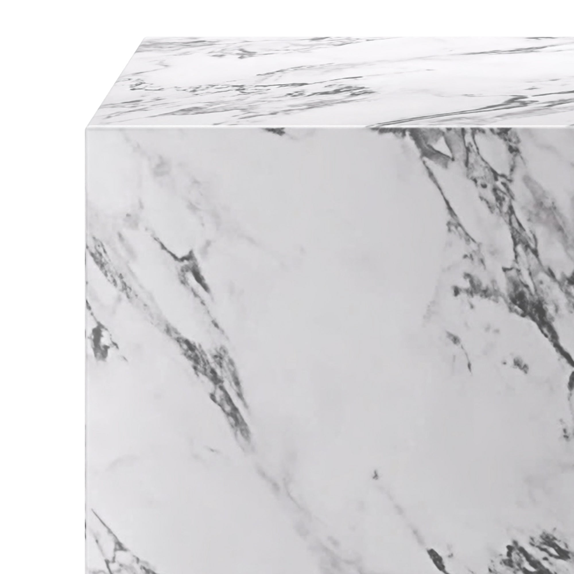 Artemis Square Side Table - Bulgari White Marble Finish-DECOROLALA