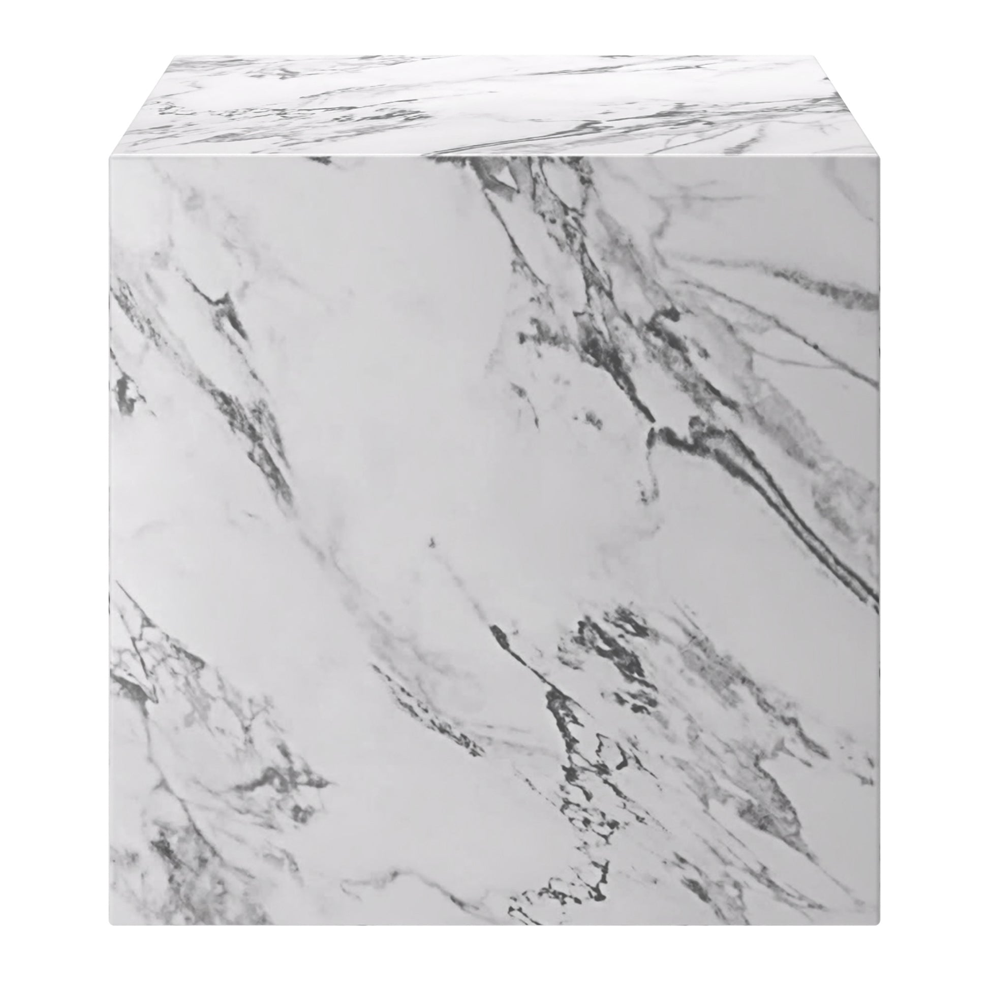 Artemis Square Side Table - Bulgari White Marble Finish-DECOROLALA