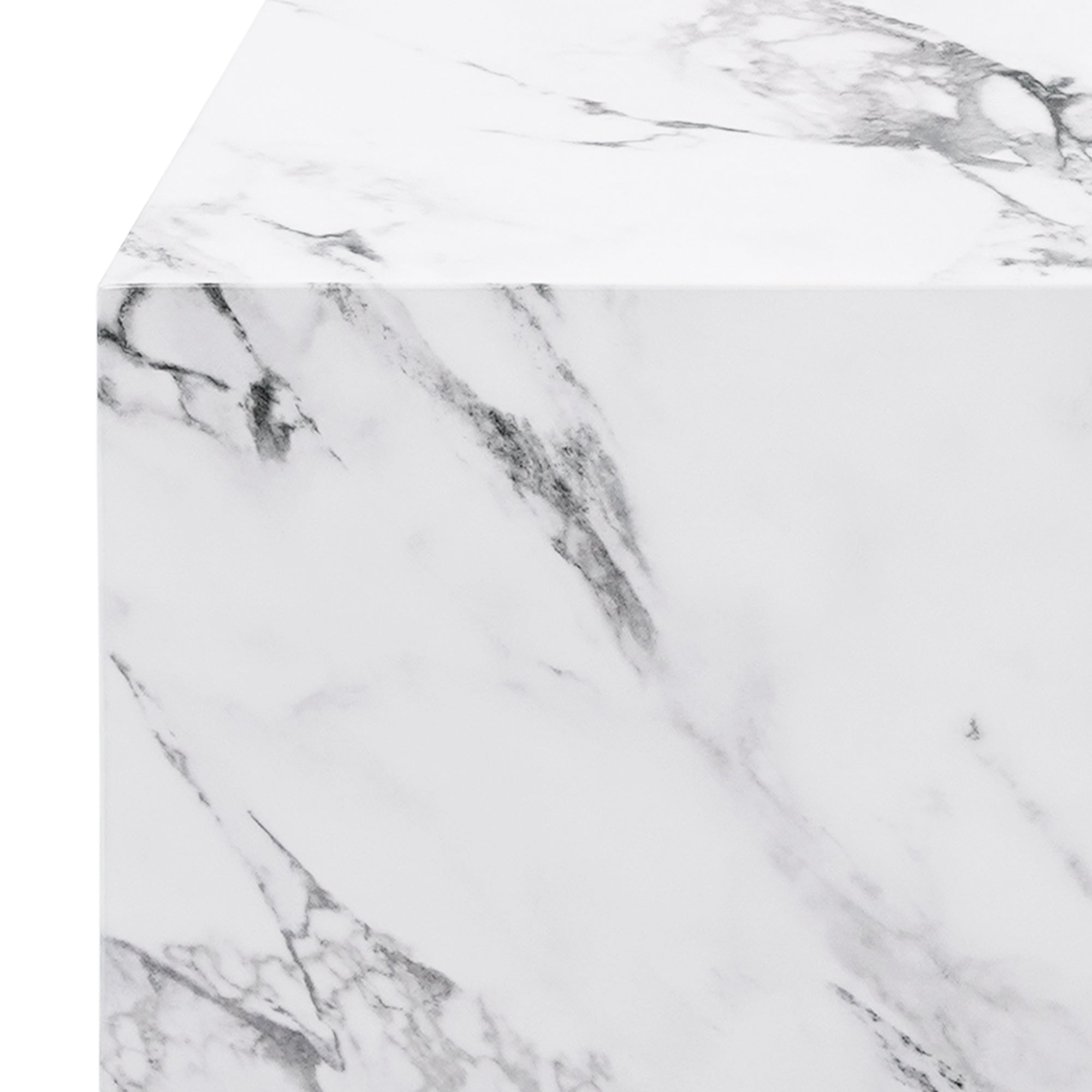 Artemis Square Side Table - Bulgari White Marble Finish-DECOROLALA