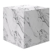 Artemis Square Side Table - Bulgari White Marble Finish-DECOROLALA