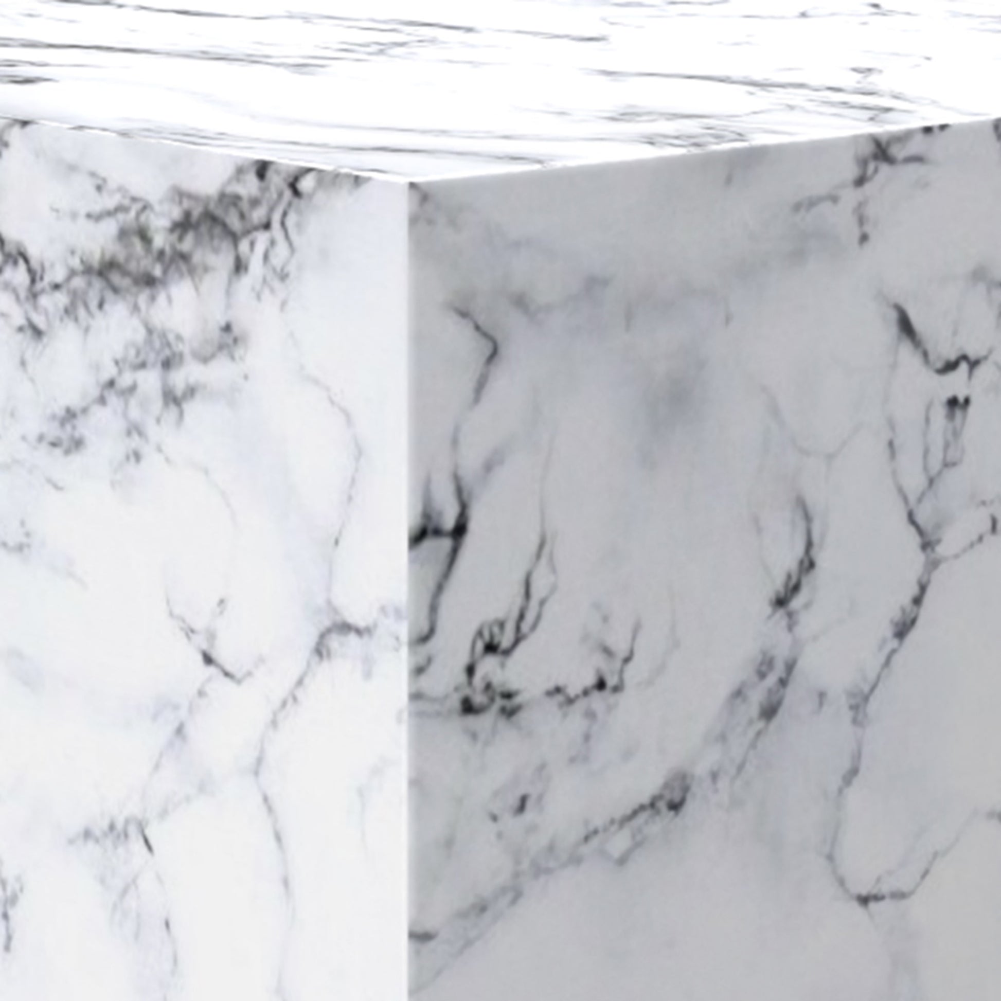 Artemis Tall Side Table - Bulgari White Marble Finish-DECOROLALA