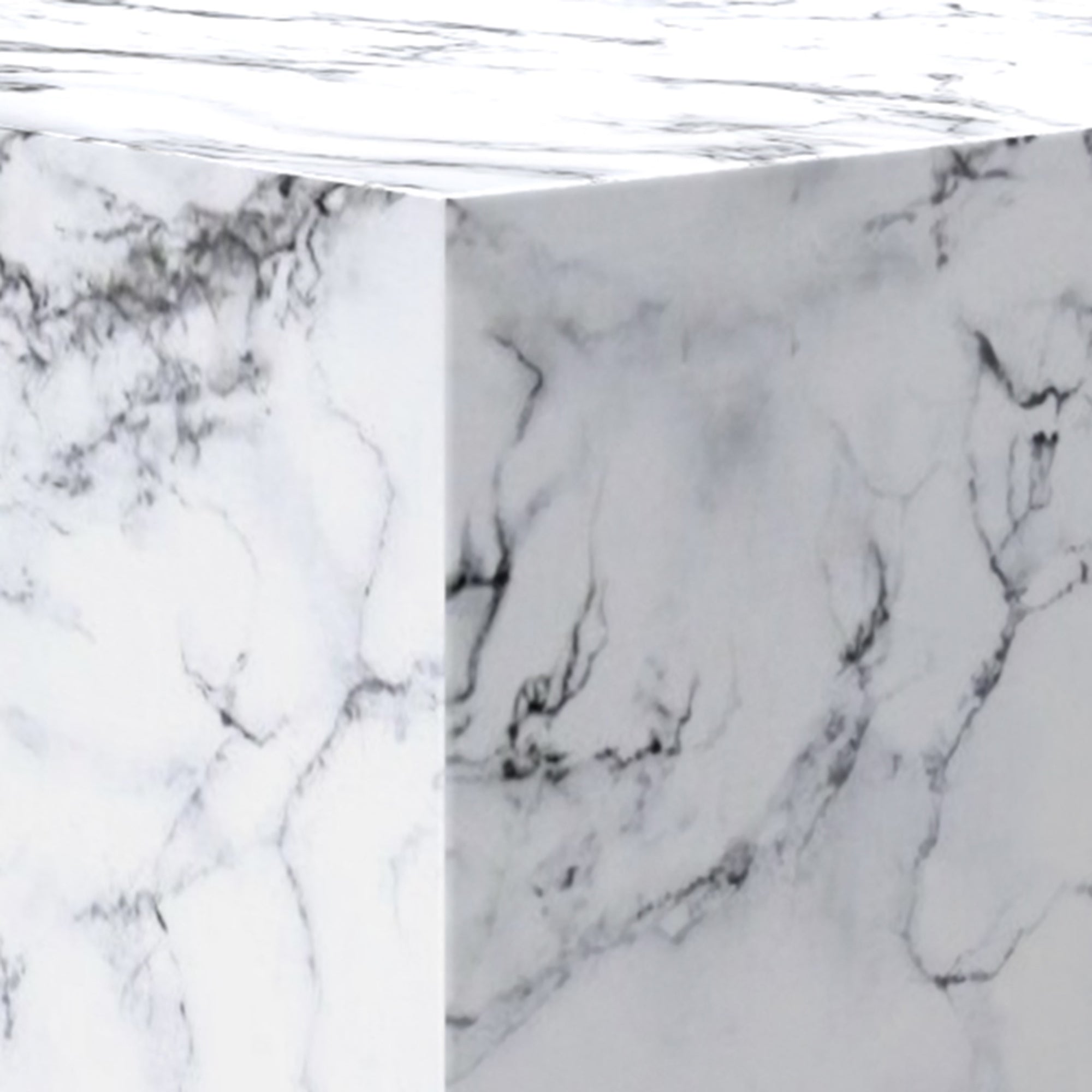 Artemis Tall Side Table - Bulgari White Marble Finish-DECOROLALA