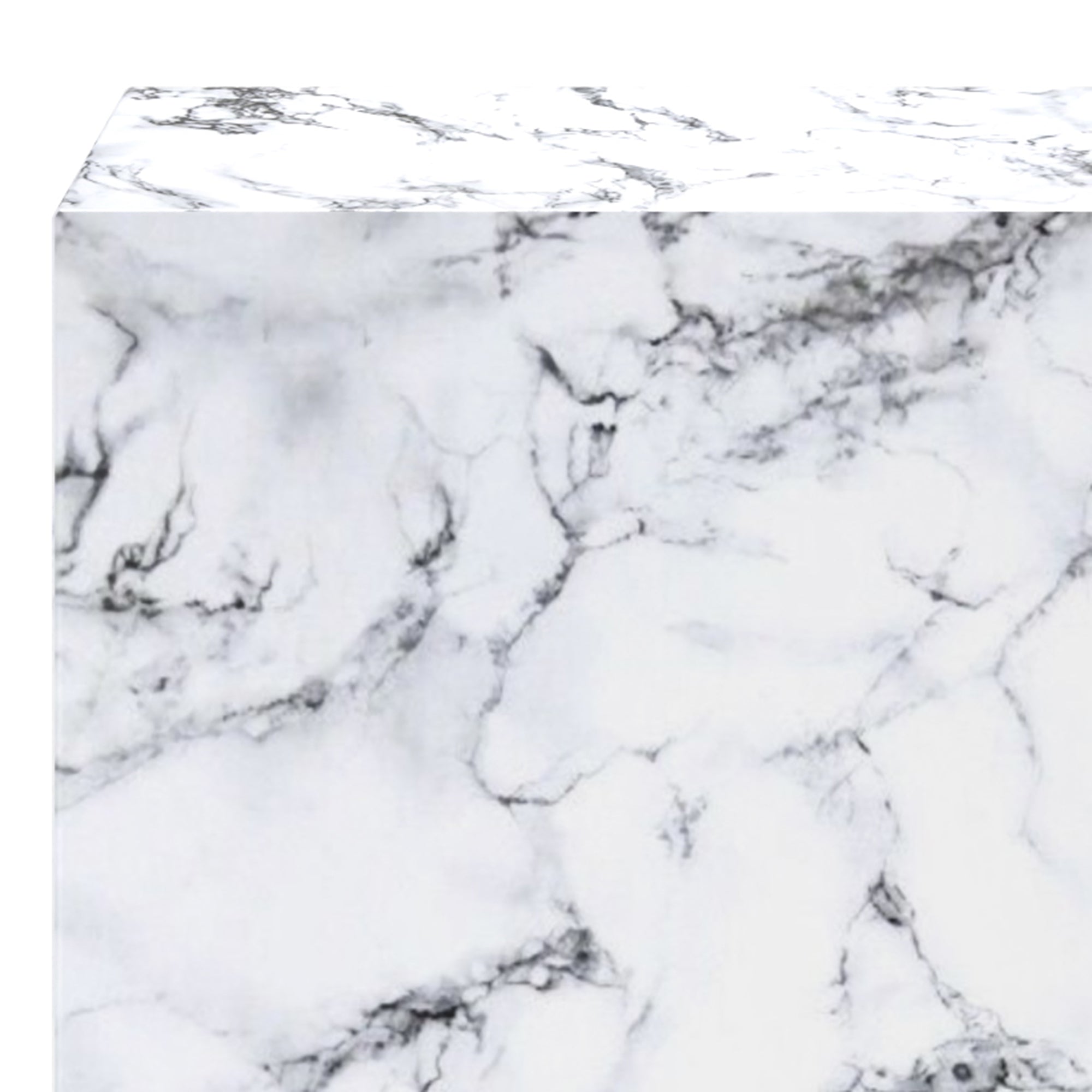Artemis Tall Side Table - Bulgari White Marble Finish-DECOROLALA