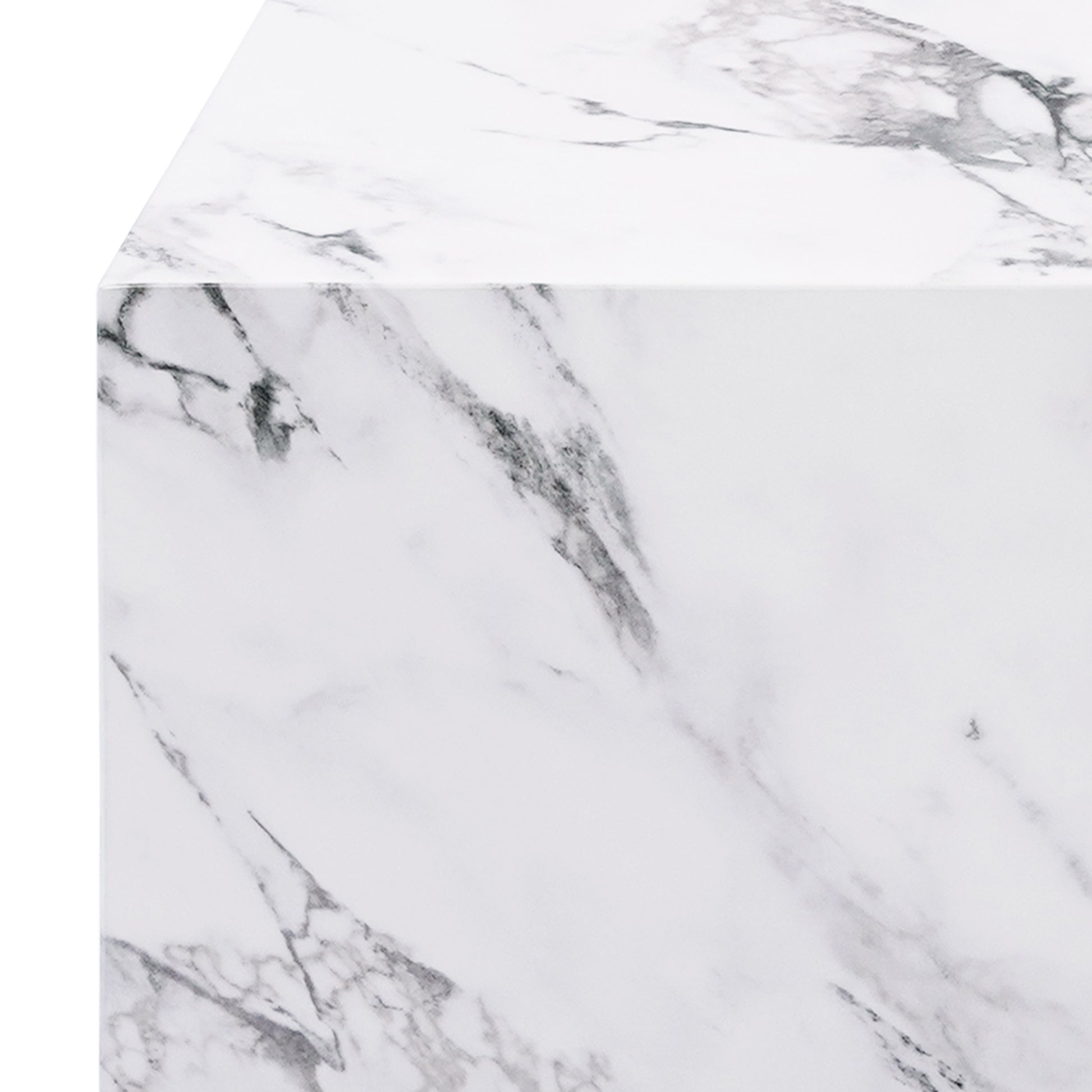 Artemis Tall Side Table - Bulgari White Marble Finish-DECOROLALA