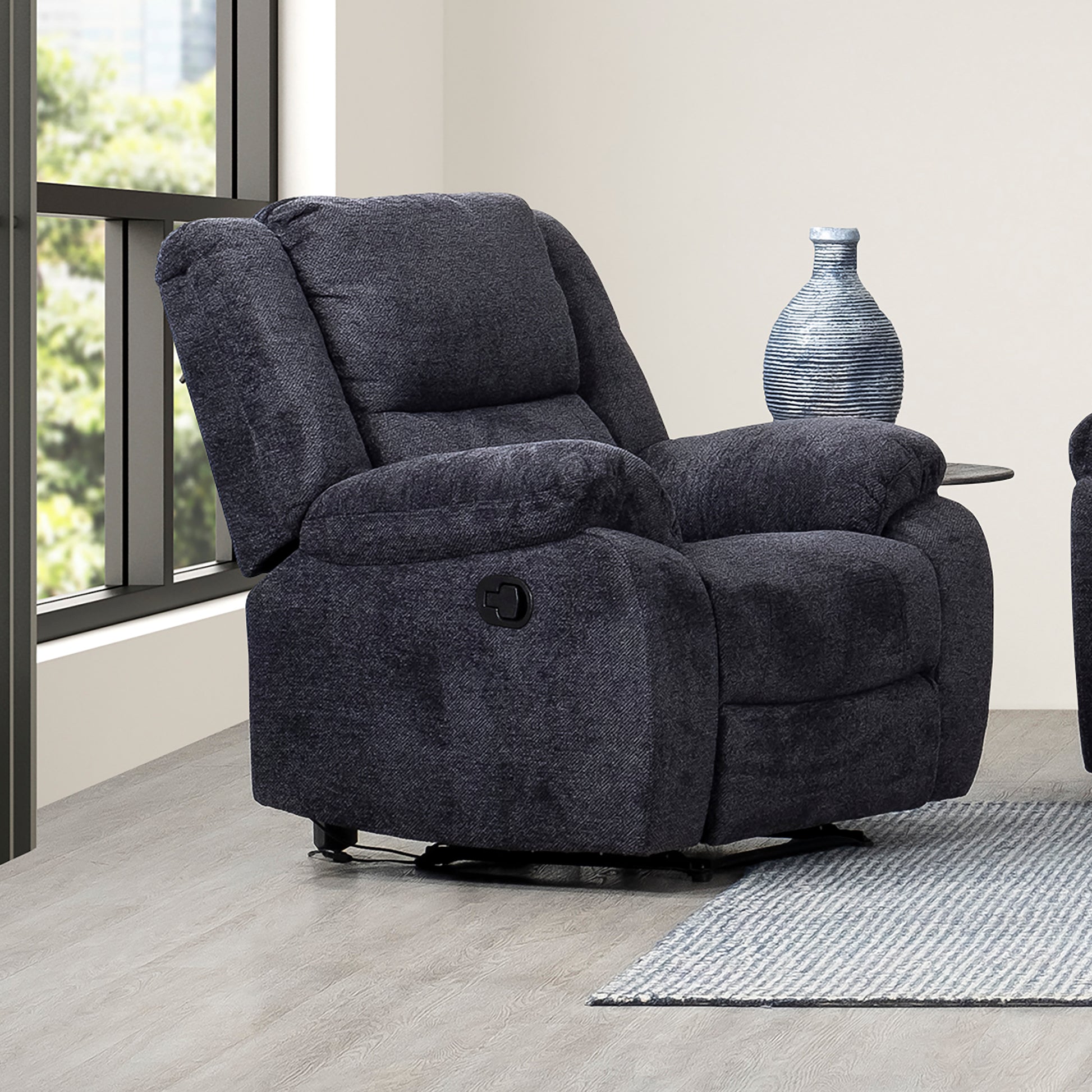 Arthur 40 in. Upholstered Manual Rocker Recliner-Living Room-DECOROLALA